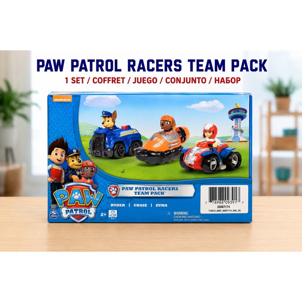 Paw Patrol Racers Team Pack Chase‎ Zuma Ryder 3 Vehicle Set Spin Master 20067174